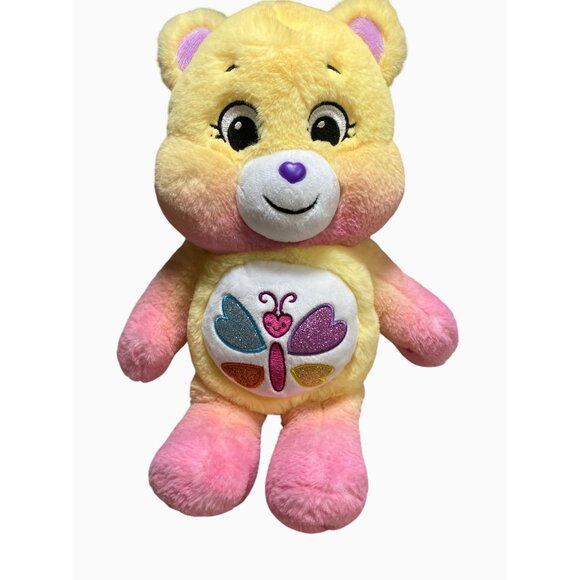 Care Bears 14" Calming Heart Bear Plush Toy Pink Yellow - Picture 3 of 11